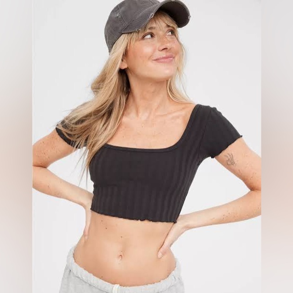 Offline by Aerie OG Groove Crop Top in Tea Rose, size Small, NWT - Picture 7 of 9